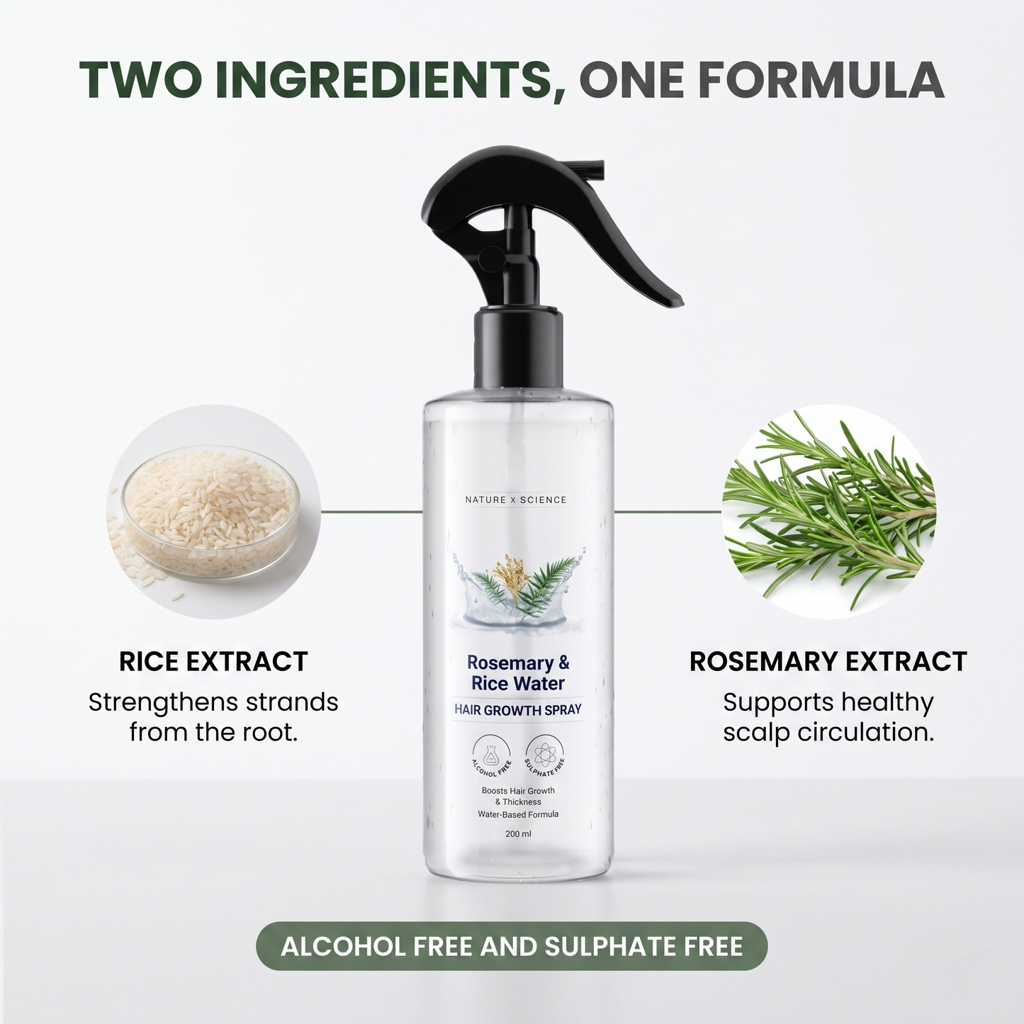 Rosemary and Rice Water Hair Nourishing Spray