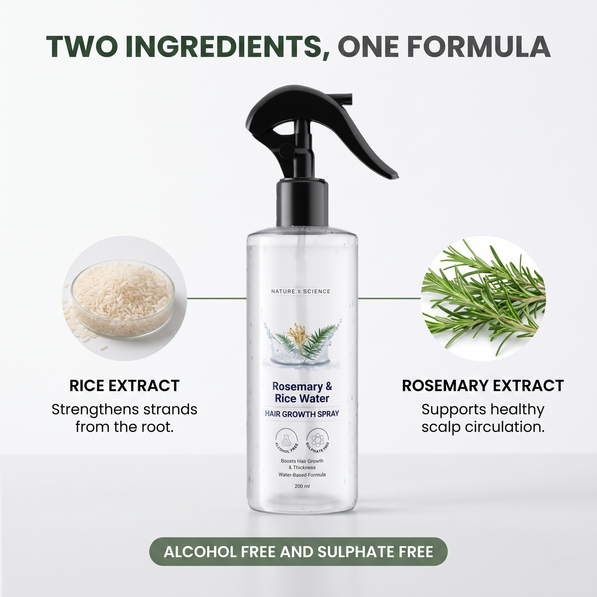 Rosemary and Rice Water Hair Nourishing Spray